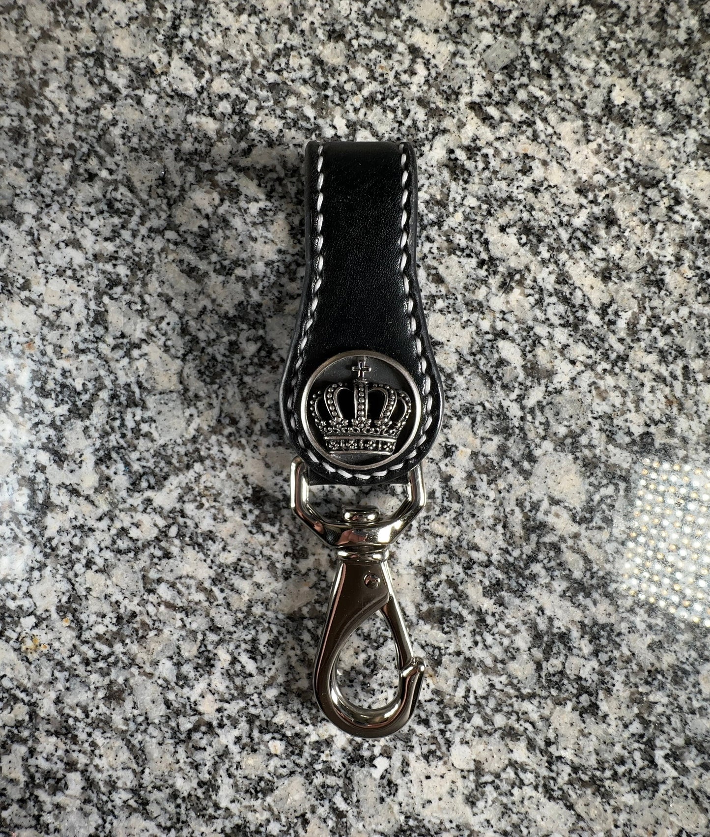 Belt Loop Keychain with Silver Crown Concho