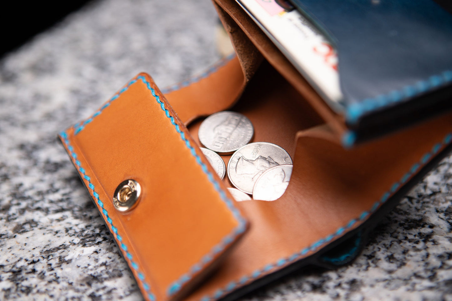 Small Bi-Fold Wallet with Coin Purse